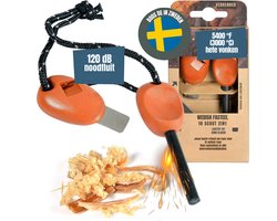 REN® Brandblusset - Firesteel - Vuurmaker - Oranje - 23cm x 8cm x 2cm