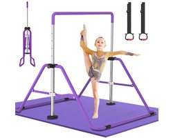REN® Duikelrek - Rekstok - Turnrek - Verstelbare Hoogte - Veilig & Stevig - Viola - ‎104cm x 34cm x 18cm