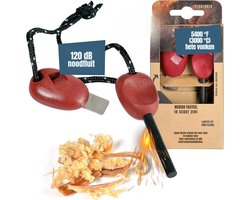 REN® Fire kit - Firesteel - Vuurmaker - Rood - 23cm x 8cm x 2cm
