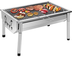 REN® Tafel Bbq Houtskool - Weber Bbq -Boretti Bbq - Houtskool - Zilver - 28cm x 40cm x 22cm