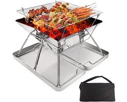 REN® Tafel Bbq Houtskool - Weber Bbq -Boretti Bbq - Houtskool - Zilver - 31cm x 31cm x 25cm
