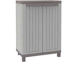 REN® Tuinkast Hout - Tuinkast Kunststof- Tuinberging hout - voor binnen en buiten - Grijs/duifgrijs - 39cm x 68cm x 91cm