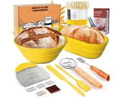 REN® Zuurdesem Starter Set - Zuurdesem - Zuurdesem Starterset - Compleet met Bakaccessoires - Ideaal voor Beginners en Professieel Gebruik - Geel - ‎26cm x 17cm x 10cm