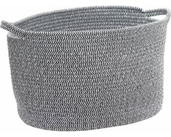 Rena Opbergmand Black Medium | Zwart / Wit | Katoen / Polyester