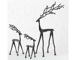 Rendier Frody zwart , set van 3 stuks . Aluminium 29 tot 67cm. Rendier Boltze