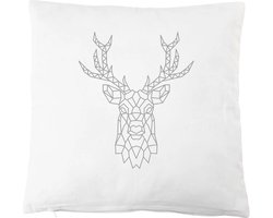Rendier Kerstmis Kussenhoes - Zilver kleurig - 45x45 cm - Specialties By Eizook