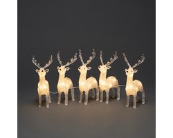 Rendier lichtsnoer met LED - set van 5