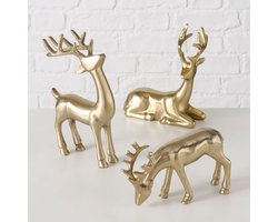 Rendier set van 3 in goudkleur aluminium . Bolze Seran