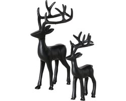 Rendier zwart Thielo , set van 2 stuks in aluminium. Boltze