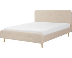 RENNES - Tweepersoonsbed - Lichtbeige - 180 x 200 cm - Polyester