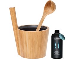 Rento Sauna Bamboe Set - Emmer + Lepel + Geur