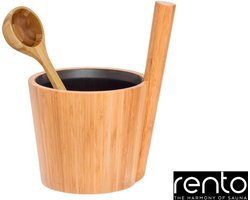 Rento Sauna Emmer met Lepel – Bamboe (5L)
