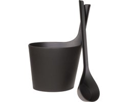 Rento Sauna Emmer met Lepel - Deluxe - kunststof - Antraciet (5L)