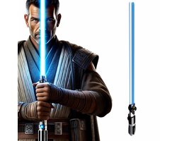 Reobrix - Skywalker lightsaber zwaard blauw verlichting | Star wars outlaws cosplay accessoires | Classic creator STEM speelgoed | Technic bouwpakket compatibel met lego | Starwars Jedi black weapon modelbouw kinderen en volwassenen | 629 bouwstenen