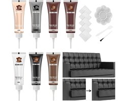 Repair Kit - Leather Repair Kit - 6 Kleuren - Vloeibare Leer - Faux Leer - Lederverf - Crème - Autostoel - Bank - Leerjas - Krassen