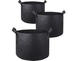 Repus - Planten groeizak - 22x25 CM - Set van 2 stuks - Gallon 3 - Groeipot - Kweekzak - Plantenzak - Plantenbak - Growbag - Trendy Plantentas - Duurzaam - Herbruikbaar - Bloempot - Tuinieren - Bloemen - Zwart - Plantenmand