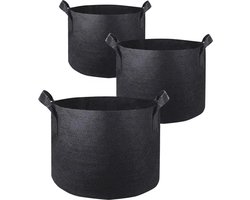 Repus - Planten groeizak - 28x35 CM - Set van 2 stuks - Gallon 7 - Groeipot - Kweekzak - Plantenzak - Plantenbak - Growbag - Trendy Plantentas - Duurzaam - Herbruikbaar - Bloempot - Tuinieren - Bloemen - Zwart - Plantenmand