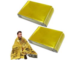 Rescue Blanket 2 Pack Gold and Silver 210x160cm Weatherproof Emergency Blanket for First Aid and Outdoor, Compact Rescue Blankets for Car, Hiking Camping
