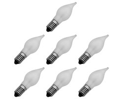 Reserve Kerstlampjes E10 - 7 stuks - Wolfraam - 24V/3W - Warm Wit Licht - 2200K - 13 Lumen - Dimbaar - Mat - Klassiek model