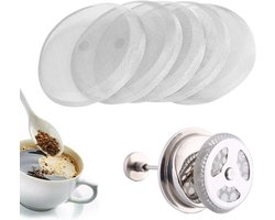 Reservefilter, zeef, herbruikbare koffiefilter voor French Press koffiepers - 304 roestvrij staal - set van 5 - koffiemaker accessoires
