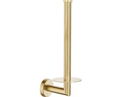 Reserverolhouder Goud - voor 2 rollen - Reserve Rolhouder - Hangend - WC Rolhouder - Goud - Geborsteld Messing PVD