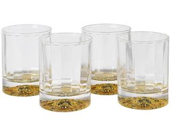 Residencia Interieur - Drinkglazen Goud Leeuwenhoofd - Luxe Royal Collection Glaswerk Set van 4 - 400ml