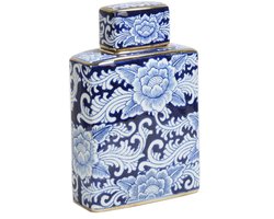 Residencia Interieur - Keramieke Pot Fiorenza – Blauw/Wit met Goud – Luxe Decoratie