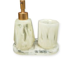 Resin Art JR: Badkamer accessoires 3-delige set / Uniek design / Handgemaakt
