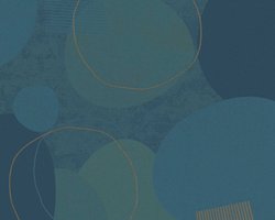 RETRO BEHANG | Cirkels - blauw groen goud - A.S. Création Geo Effect