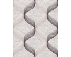 Retro behang EDEM 1034-14 vinylbehang gestructureerd met grafisch patroon glinsterend crème beige bruin 5,33 m2