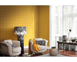 Retro behang geel 862218