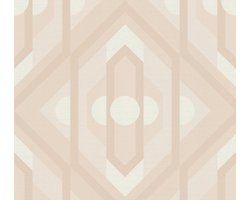 RETRO BEHANG | Grafisch - beige crème wit - A.S. Création Retro Chic