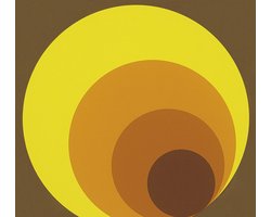 Retro behang Profhome 701312-GU vliesbehang hardvinyl warmdruk in reliëf glad in retro stijl mat bruin oranje geel rood 5,33 m2