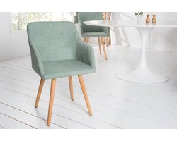 Retro design stoel SCANDINAVIA MEESTERSTUK groen met armleuning - 36827