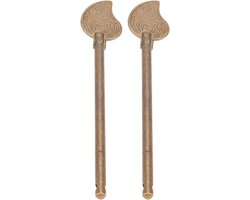 Retro Deurhandgrepen Set van 2, Messing Lock Pin met Bladvorm voor Antieke Kasten en Decoratieve Sloten