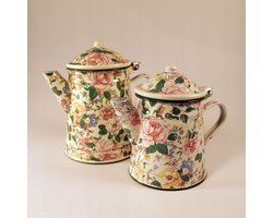 Retro Emaille Koffiepot/Waterkoker 1L - Ideaal voor Buiten & Keuken
