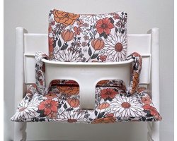 Retro flower kussenset voor de stokke tripptrapp kinderstoel- flower kussen- kinderstoel kussen-liefleukenhip
