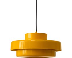 Retro Hanglamp - Rond - Staal - Mosterd Geel