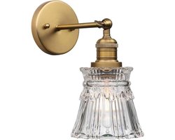Retro industriële wandlamp E27 binnenverlichtinggeschikt voor glazen kap in bloembladmotief.