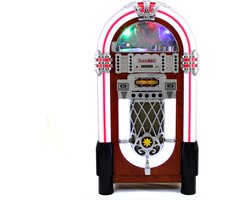 Retro jukebox met verlichting - zwart - 105 cm - 7-kleuren led