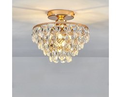 Retro kristallen kroonluchter geschikt voor woonkamer, slaapkamer, hal, minimalistische huisverlichting, plafondlamp, goud