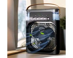 Retro LED Mist Ventilator – Nevel & Aroma – 3 Snelheden – Zwart