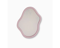 Retro organische wandspiegel - lichtroze | De Woonbiotoop