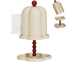 Retro papieren zakdoekendoos in Franse stijl - Praktische zakdoekhouder - Multifunctionele opbergdoos voor op het bureau - Stofvrije zakdoekendoos - Woonaccessoire - Wit