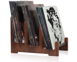 Retro platenrek - elegant design - 1 stuk - hout