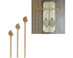 Retro Sleutelvergrendelingspin voor Meubels - 3 Stuks Bladvormige Locking Pin in Messing voor Kast en Deuren, Ideaal voor Thuisdecoratie en Veiligheid