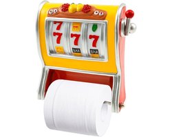Retro Slotmachine Toiletrolhouder – Unieke Gokkast WC-rolhouder – Grappig Cadeau voor Badkamer & Toilet – Wandmontage – Vintage Decoratie