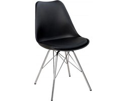 Retro stoel SCANDINAVIA MEESTERSTUK zwart chroom frame - 36185