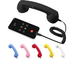 Retro Telefoon - Retro telefoonhoorn - Type-C Aansluiting - Ruisonderdrukkende Microfoon - Volumeregeling - One-Touch Bediening - Ergonomisch Ontwerp - Klassieke Handset - Voor Bellen en Bureau Decoratie - Zwart
