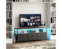 Retro Tv Meubel – Tv Kast – Entertainment Meubel – Wandmeubel – Tv Dressoir – Geschikt Voor Televisies Tot 50 Inch – Mid-Century Modern Design – Rustiek Bruin Hout